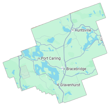 Muskoka Service Area Map for Canadian Bearded Builders